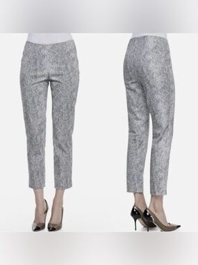 Lafayette 148 Stanton Pants Size 8 Snake Print Tapered Leg Light Cotton Pants
